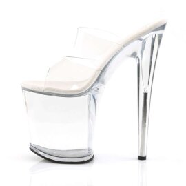 Pleaser Mules FLAMINGO-802 Transparent Argent EU-35/US-5