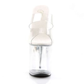 Pleaser Mules FLAMINGO-802 Transparent Argent EU-38/US-8