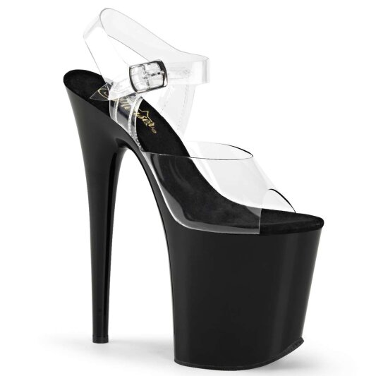 Pleaser Sandales FLAMINGO-808 Transparent Noir EU-35/US-5