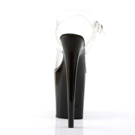 Pleaser Sandales FLAMINGO-808 Transparent Noir EU-35/US-5