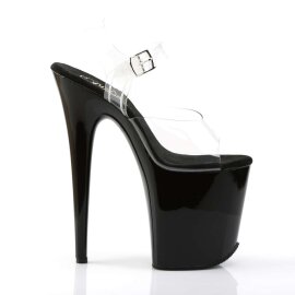 Pleaser Sandales FLAMINGO-808 Transparent Noir EU-35/US-5