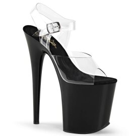 Pleaser Sandales FLAMINGO-808 Transparent Noir EU-38/US-8