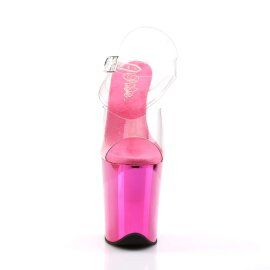 Pleaser Sandales FLAMINGO-808 Transparent Rose Chrome EU-37/US-7