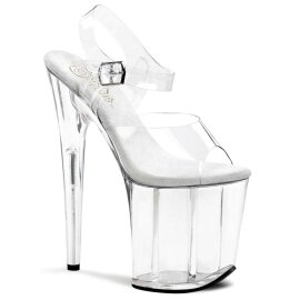 Pleaser Sandales FLAMINGO-808 Transparent Argent EU-37/US-7