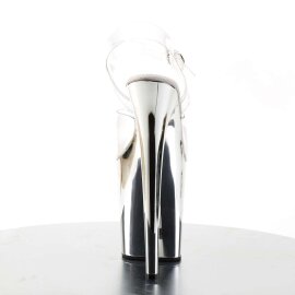 Pleaser Sandales FLAMINGO-808 Transparent Argent Chrome EU-37/US-7