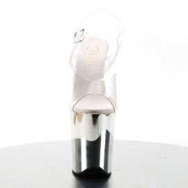 Pleaser Sandales FLAMINGO-808 Transparent Argent Chrome...
