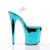 Pleaser Sandales FLAMINGO-808 Transparent Turquoise Chrome EU-35/US-5