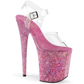 Pleaser Sandales FLAMINGO-808CF Transparent Rose EU-37/US-7