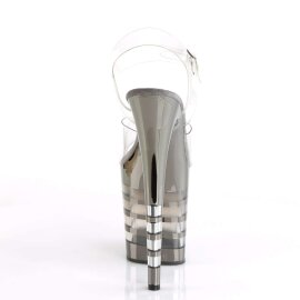 Pleaser Sandales FLAMINGO-808CHLN Transparent Noir Chrome EU-35/US-5