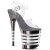 Pleaser Sandales FLAMINGO-808CHLN Transparent Noir Chrome EU-35/US-5