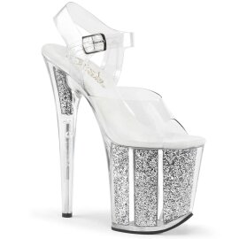 Pleaser Sandales FLAMINGO-808G Transparent Argent...