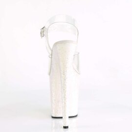 Pleaser Sandales FLAMINGO-808LG Transparent Argent Multi Paillettes EU-37/US-7