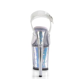 Pleaser Sandales FLAMINGO-808MC Transparent Lavande Chrome EU-35/US-5