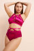 Lunalae Top Katherine Cross Over Satin Magenta
