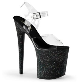 Pleaser Sandales FLAMINGO-808MG Transparent Noir EU-35/US-5