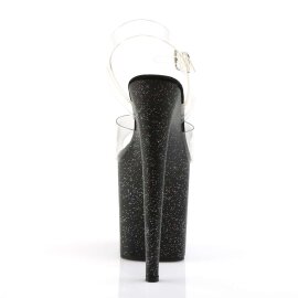 Pleaser Sandales FLAMINGO-808MG Transparent Noir EU-35/US-5