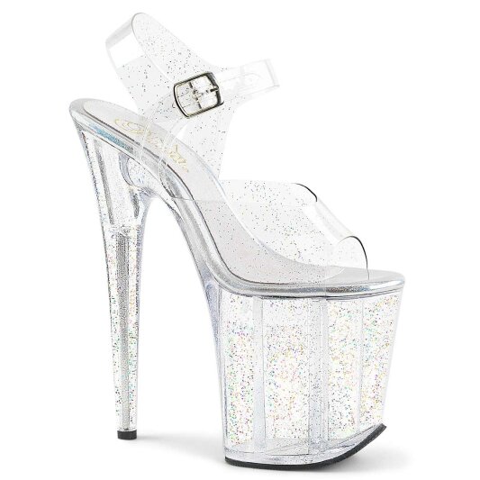 Pleaser Sandales FLAMINGO-808MMG Transparent Argent EU-35 / US-5