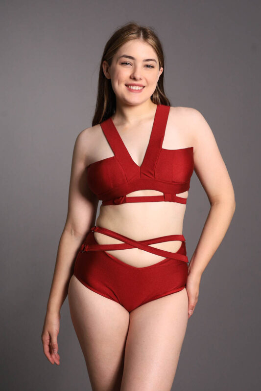 Zasha Polewear Short taille haute Mia Bourgogne XL
