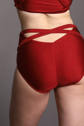 Zasha Polewear Short taille haute Mia Bourgogne XL