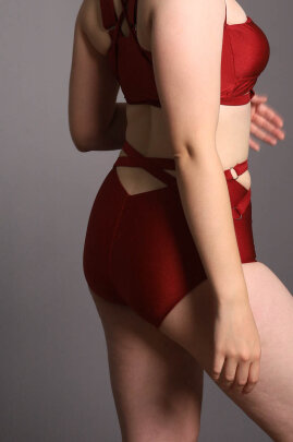 Zasha Polewear Short taille haute Mia Bourgogne XL
