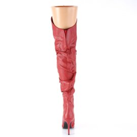 Pleaser CLASSIQUE-3011 Bottes cuissardes Cuir synthétique Rouge EU-39/US-9