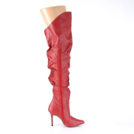 Pleaser CLASSIQUE-3011 Bottes cuissardes Cuir synthétique Rouge EU-39/US-9