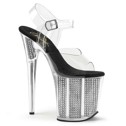 Pleaser Sandales FLAMINGO-808SRS Transparent Argent EU-36/US-6