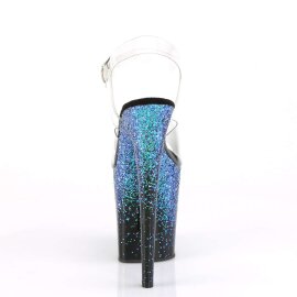 Pleaser Sandales FLAMINGO-808SS Transparent Noir Bleu Multi Paillettes EU-35/US-5