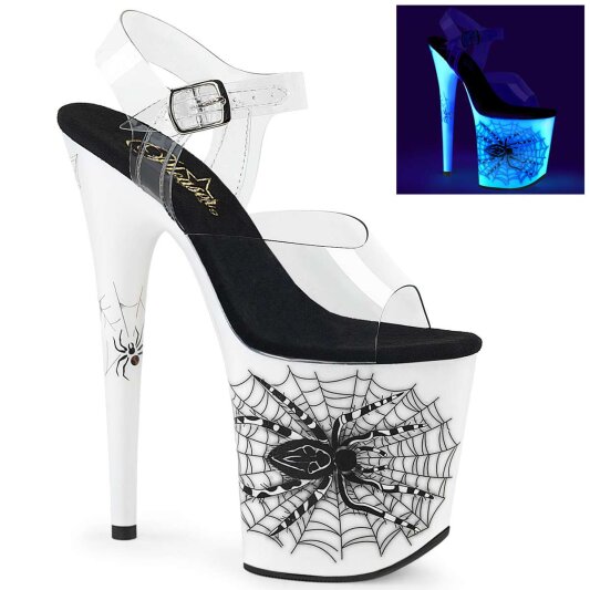 Pleaser Sandales FLAMINGO-808SW Transparent Néon Blanc EU-35/US-5