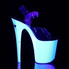 Pleaser Sandales FLAMINGO-808SW Transparent Néon Blanc EU-36/US-6