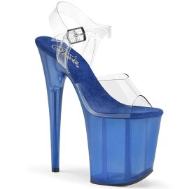 Pleaser Sandales FLAMINGO-808T Transparent Bleu EU-35/US-5