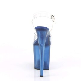 Pleaser Sandales FLAMINGO-808T Transparent Bleu EU-35/US-5