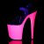 Pleaser Sandales FLAMINGO-808UV Transparent Néon-Rose EU-41/US-11