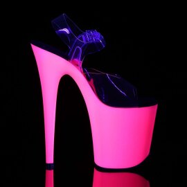 Pleaser Sandales FLAMINGO-808UV Transparent Néon-Rose EU-38/US-8