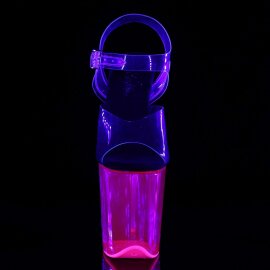 Pleaser Sandales FLAMINGO-808UVT Transparent Néon-Rose EU-35/US-5