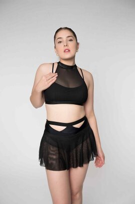 Zasha Polewear Short taille haute Grace Noir M