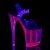 Pleaser Sandales FLAMINGO-808UVT Transparent Néon-Rose EU-38/US-8