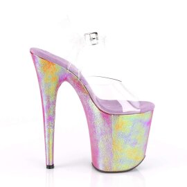Pleaser Sandales FLAMINGO-808WR Transparent Violet Hologramme EU-35/US-5