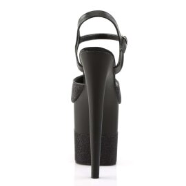 Pleaser Sandales FLAMINGO-809-2G Noir Paillettes EU-37/US-7