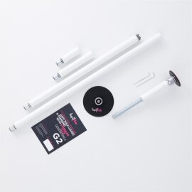 Lupit Pole Classic G2 45 mm avec revêtement thermolaqué blanc 2,30 m - 2,80 m