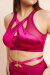 Lunalae Top Katherine Cross Over Satin Magenta S