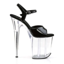 Pleaser Sandales FLAMINGO-809 Noir Transparent EU-37/US-7