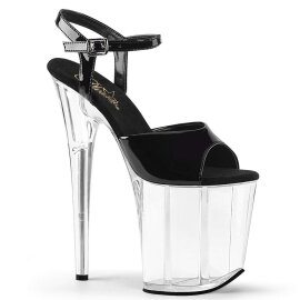 Pleaser Sandales FLAMINGO-809 Noir Transparent EU-39/US-9