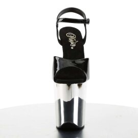 Pleaser Sandales FLAMINGO-809 Noir Argent Chrome EU-35/US-5