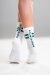 Paradise Chick Supreme Poledance Chaussettes Blanc Bleu pétrole