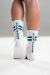 Paradise Chick Supreme Poledance Chaussettes Blanc Bleu pétrole