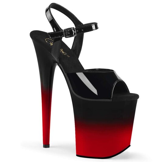 Pleaser Sandales FLAMINGO-809BR-H Noir Rouge Chrome EU-38/US-8