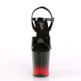 Pleaser Sandales FLAMINGO-809BR-H Noir Rouge Chrome...