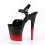 Pleaser Sandales FLAMINGO-809BR-H Noir Rouge Chrome EU-38/US-8