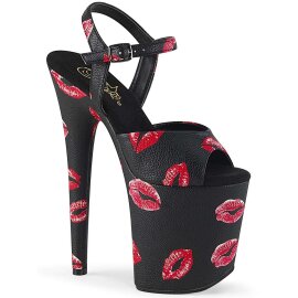 Pleaser Sandales FLAMINGO-809KISSES Noir EU-36/US-6